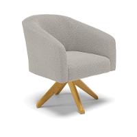 Poltrona Decorativa Giratória Ma30 Kit 2 Stella Bouclê Cinza D03 - D'rossi - 2