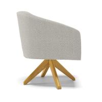 Poltrona Decorativa Giratória Ma30 Kit 2 Stella Bouclê Cinza D03 - D'rossi