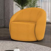 Poltrona Decorativa Orgânica Lua Bouclê Mostarda D03 - D'rossi - 2