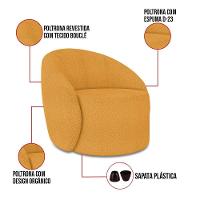 Poltrona Decorativa Orgânica Lua Bouclê Mostarda D03 - D'rossi - 3
