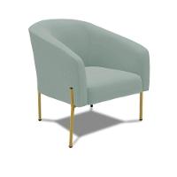 Poltrona Decorativa Pé De Ferro Dourado Stella Cotelê Ext/veludo Menta D03 - D'rossi - 1