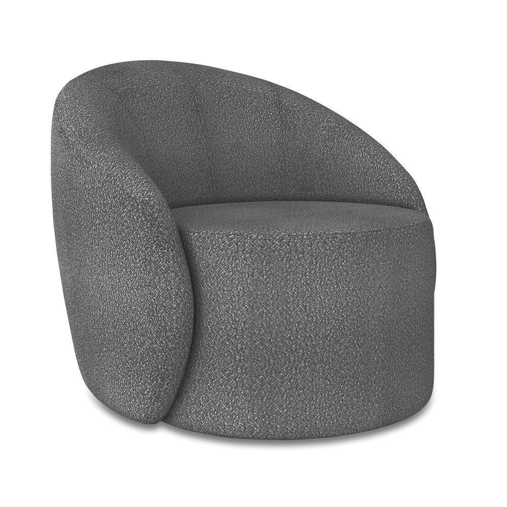Poltrona Decorativa Orgânica Lua Bouclê Grafite D03 - D'rossi - 1