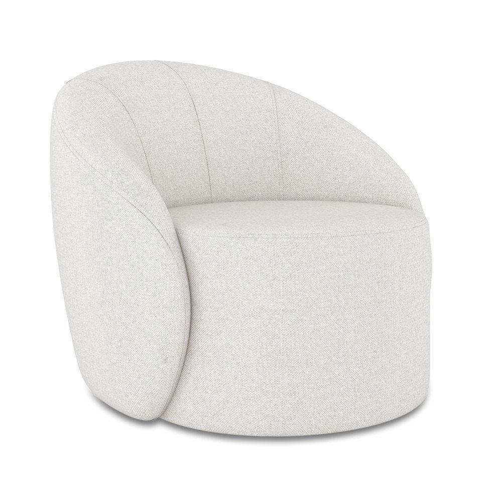 Poltrona Decorativa Orgânica Lua Linho Cinza D03 - D'rossi - 1