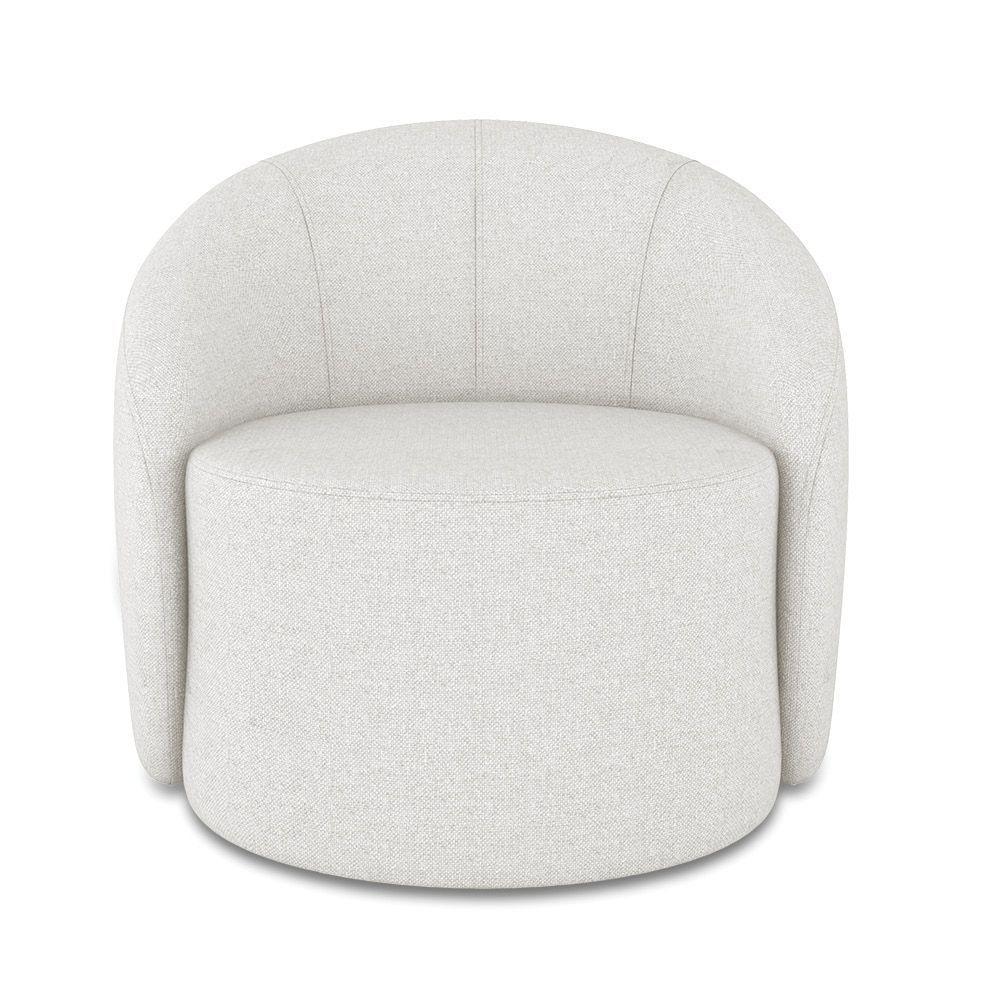 Poltrona Decorativa Orgânica Lua Linho Cinza D03 - D'rossi - 5