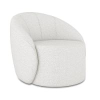 Poltrona Decorativa Orgânica Lua Linho Cinza D03 - D'rossi - 1