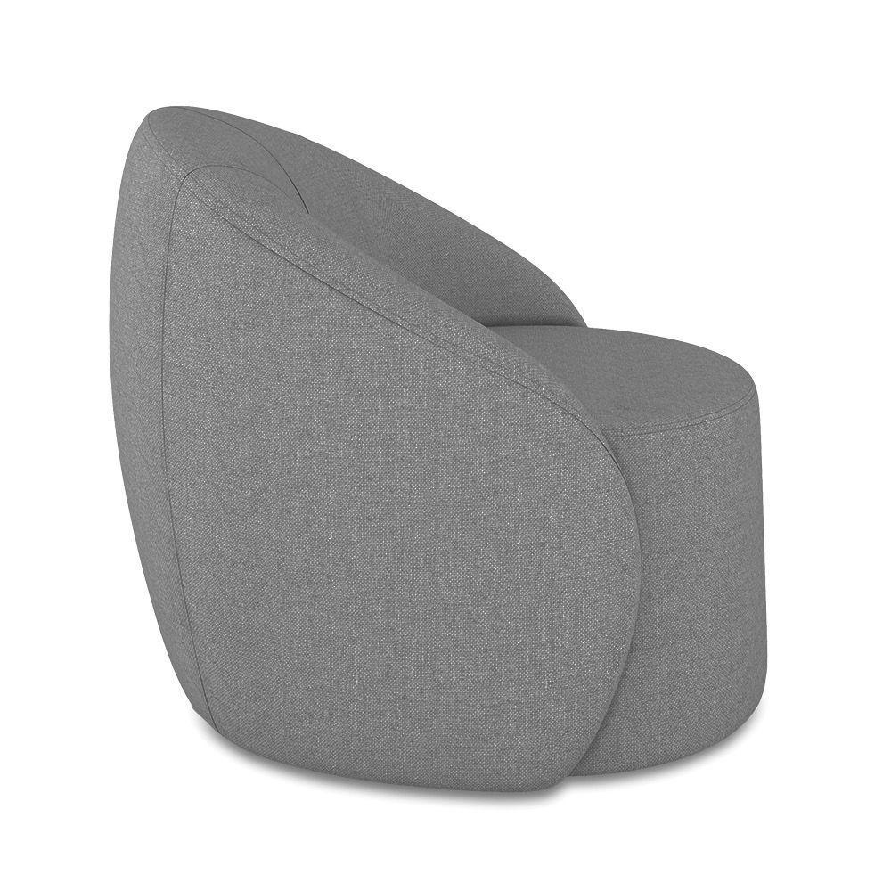 Poltrona Decorativa Orgânica Lua Linho Grafite D03 - D'rossi - 6