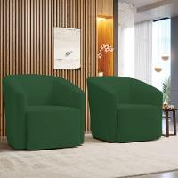Poltrona Decorativa Orgânica Kit 2 Stella Max Veludo Verde D03 - D'rossi - 2