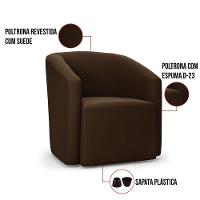 Poltrona Decorativa Orgânica Kit 2 Stella Max Suede Marrom D03 - D'rossi - 3