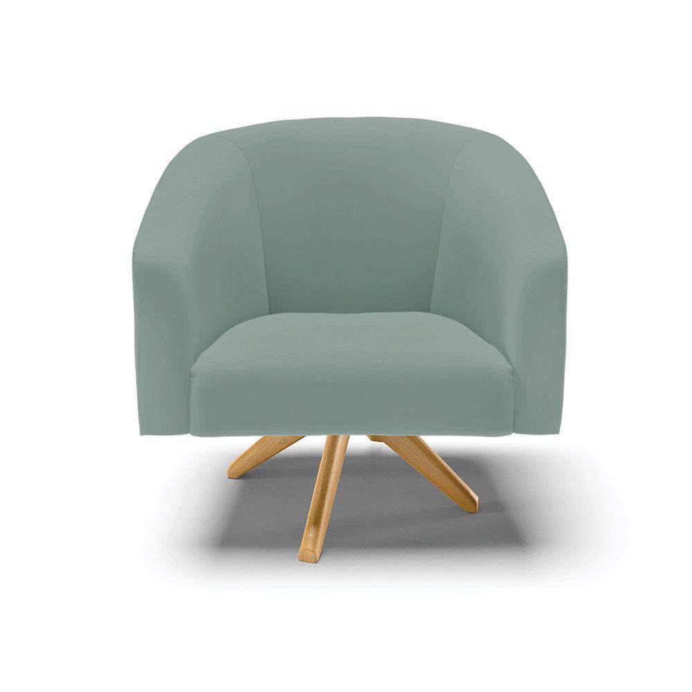Poltrona Decorativa Giratória Ma30 Stella Cotelê Ext/veludo Menta D03 - D'rossi - 6