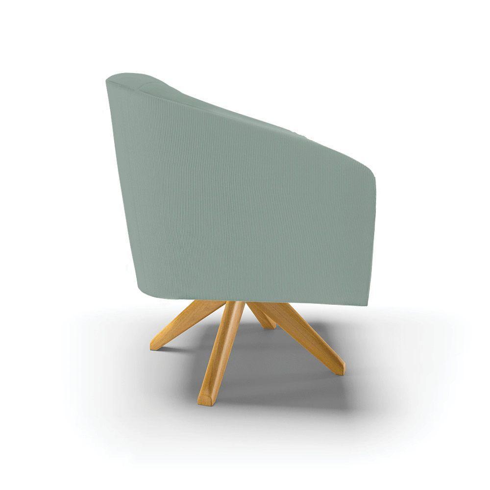 Poltrona Decorativa Giratória Ma30 Stella Cotelê Ext/veludo Menta D03 - D'rossi - 8