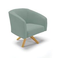 Poltrona Decorativa Giratória Ma30 Stella Cotelê Ext/veludo Menta D03 - D'rossi - 1