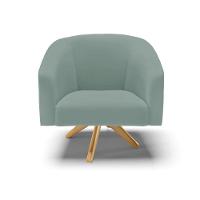 Poltrona Decorativa Giratória Ma30 Stella Cotelê Ext/veludo Menta D03 - D'rossi - 6