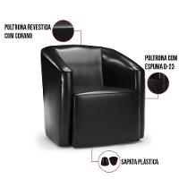 Poltrona Decorativa Orgânica Kit 2 Stella Max Sintético Pu Preto D03 - D'rossi - 3