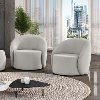 Poltrona Decorativa Orgânica Kit 2 Lua Veludo Cinza D03 - D'rossi - 2