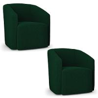 Poltrona Decorativa Orgânica Kit 2 Stella Max Bouclê Verde D03 - D'rossi - 1