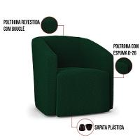 Poltrona Decorativa Orgânica Kit 2 Stella Max Bouclê Verde D03 - D'rossi - 3