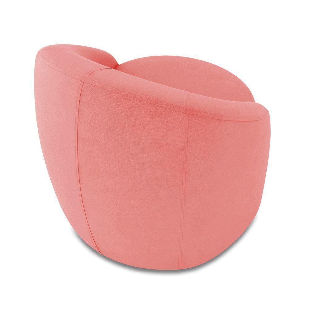 Poltrona Decorativa Orgânica Kit 2 Lua Suede Rosê D03 - D'rossi - 7