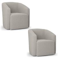 Poltrona Decorativa Orgânica Kit 2 Stella Max Bouclê Cinza D03 - D'rossi - 1