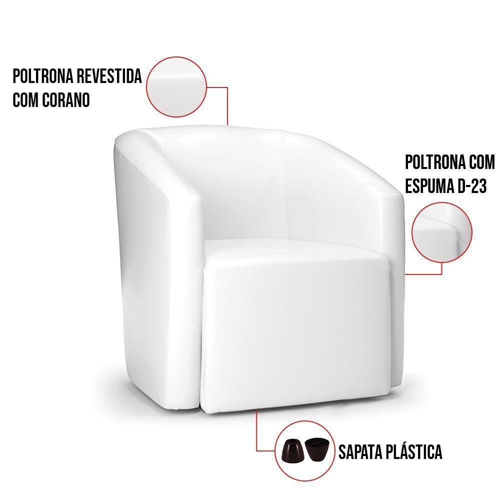 Poltrona Decorativa Orgânica Kit 2 Stella Max Sintético Pu Branco D03 - D'rossi - 3