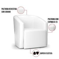 Poltrona Decorativa Orgânica Kit 2 Stella Max Sintético Pu Branco D03 - D'rossi - 3