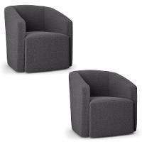 Poltrona Decorativa Orgânica Kit 2 Stella Max Bouclê Grafite D03 - D'rossi - 1