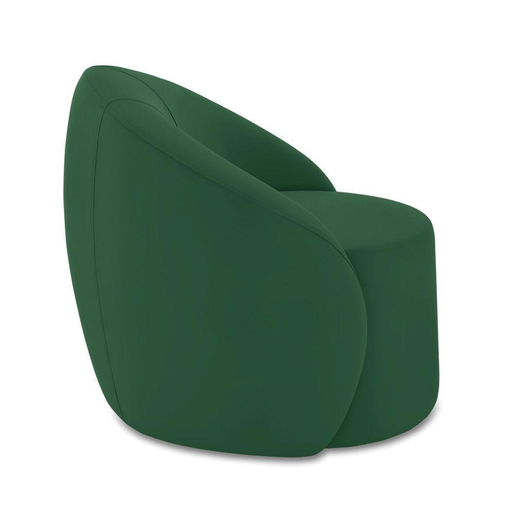 Poltrona Decorativa Orgânica Lua Veludo Verde D03 - D'rossi - 6