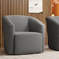 Poltrona Decorativa Orgânica Stella Max Linho Grafite D03 - D'rossi - 2