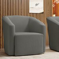Poltrona Decorativa Orgânica Stella Max Suede Grafite D03 - D'rossi - 2