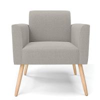 Poltrona Sala Estar Pé Palito Natural Kit 2 Marisa Bouclê Cinza D03 - D'rossi - 5