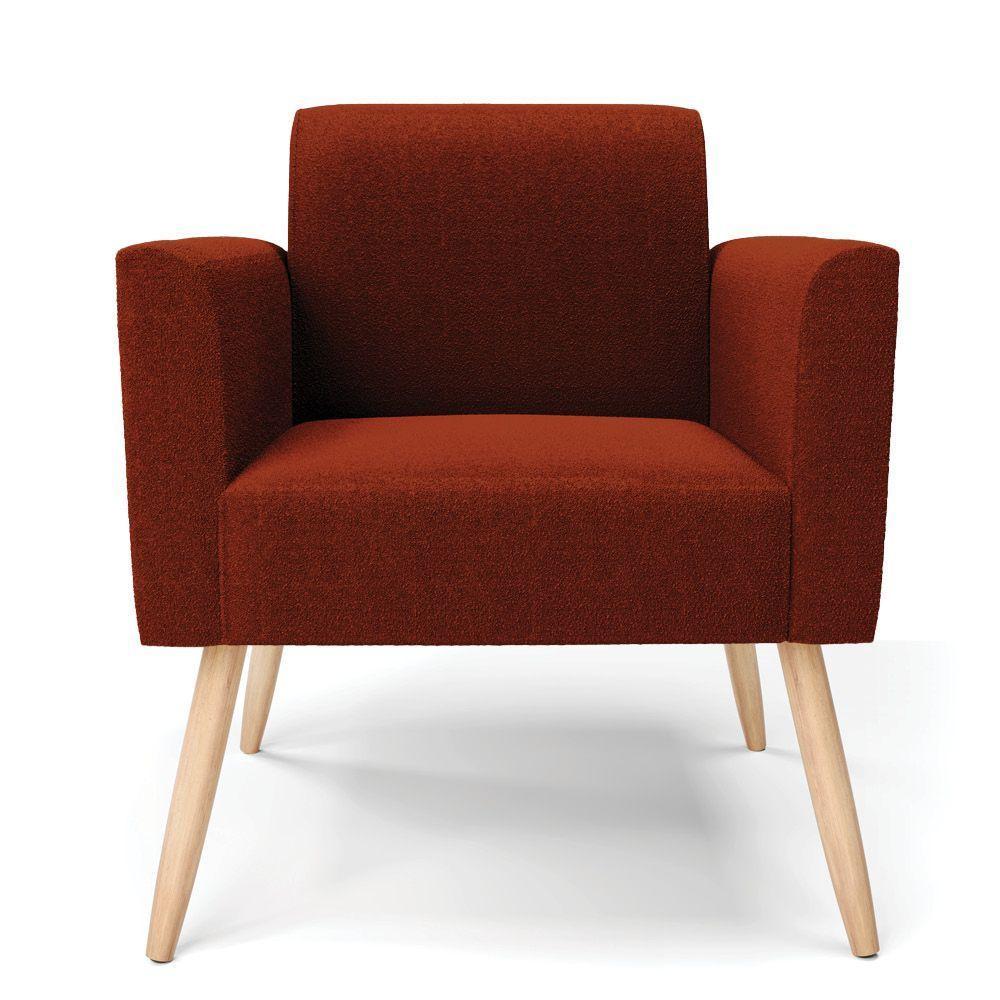 Poltrona Sala Estar Pé Palito Natural Kit 2 Marisa Bouclê Terra D03 - D'rossi - 5