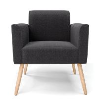 Poltrona Sala Estar Pé Palito Natural Kit 2 Marisa Bouclê Grafite D03 - D'rossi - 5