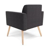 Poltrona Sala Estar Pé Palito Natural Kit 2 Marisa Bouclê Grafite D03 - D'rossi - 7