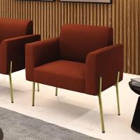 Poltrona Sala De Estar Pé Ferro Dourado Marisa Bouclê Terra D03 - D'rossi - 2