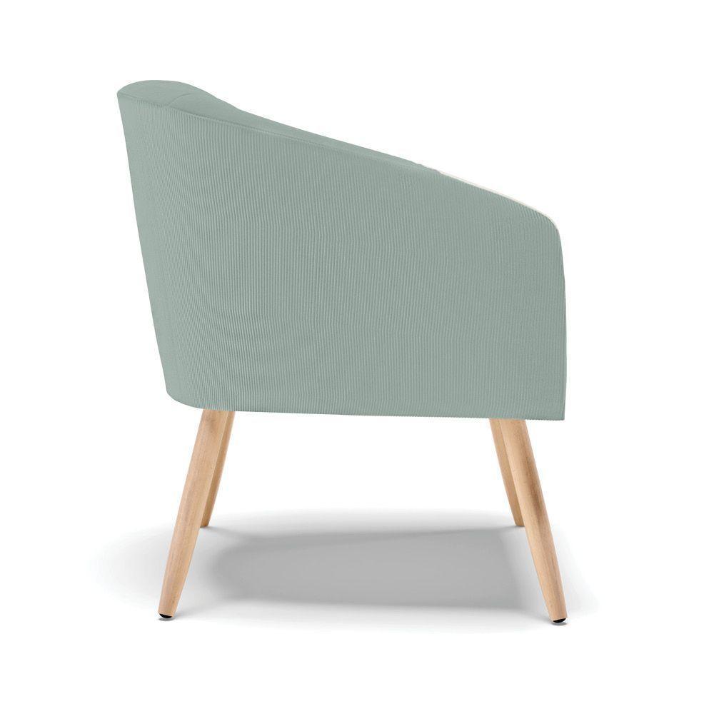 Poltrona Decorativa Pé Palito Natural Kit 2 Stella Cotelê Ext/veludo Menta D03 - D'rossi - 8