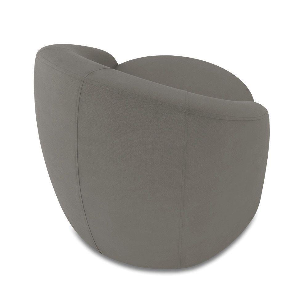 Poltrona Decorativa Orgânica Lua Suede Grafite D03 - D'rossi - 7