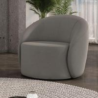 Poltrona Decorativa Orgânica Lua Suede Grafite D03 - D'rossi - 2