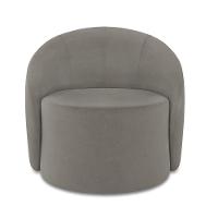 Poltrona Decorativa Orgânica Lua Suede Grafite D03 - D'rossi - 5
