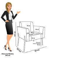 Poltrona Sala De Estar Pé Ferro Dourado Marisa Bouclê Grafite D03 - D'rossi