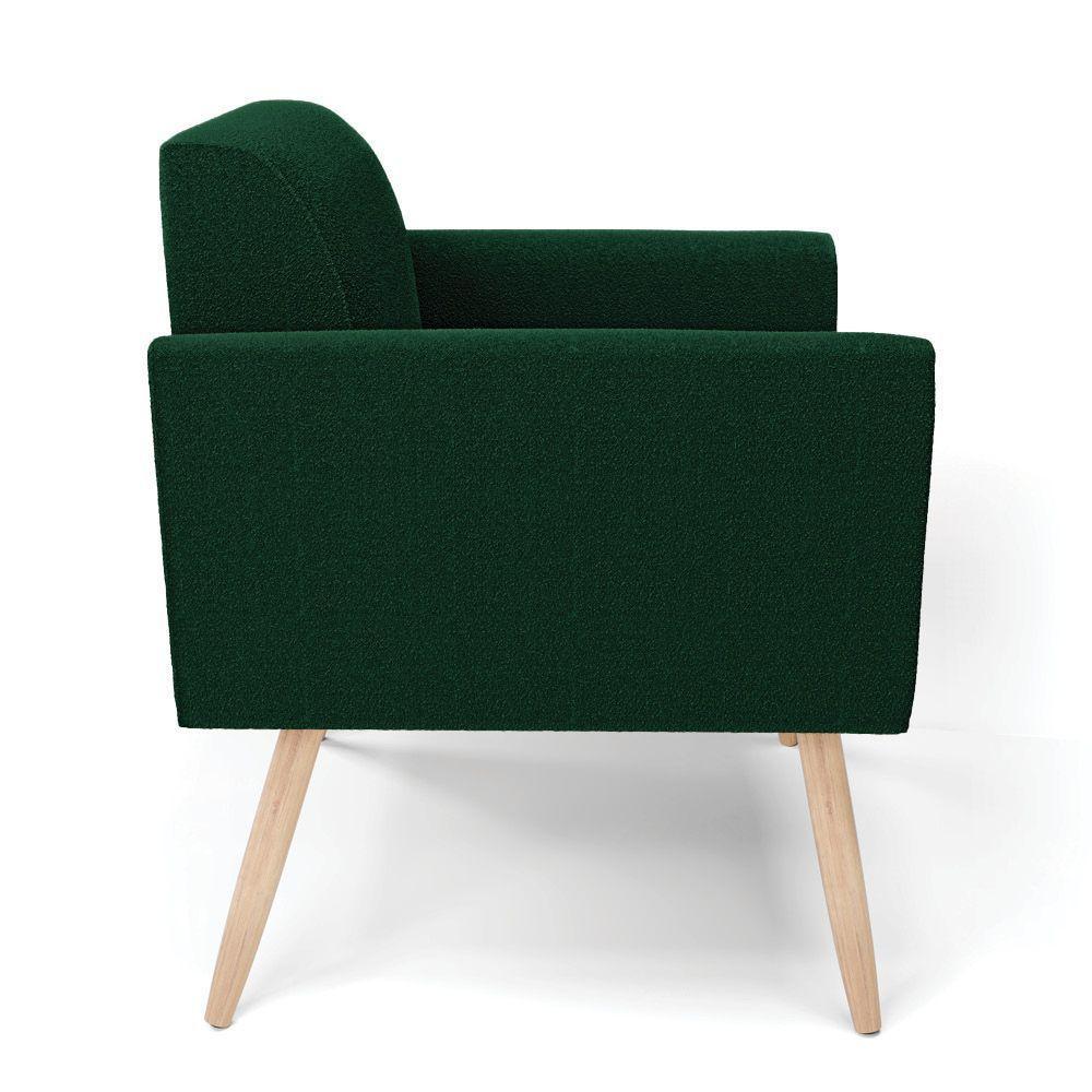 Poltrona Sala Estar Pé Palito Natural Kit 2 Marisa Bouclê Verde D03 - D'rossi - 6