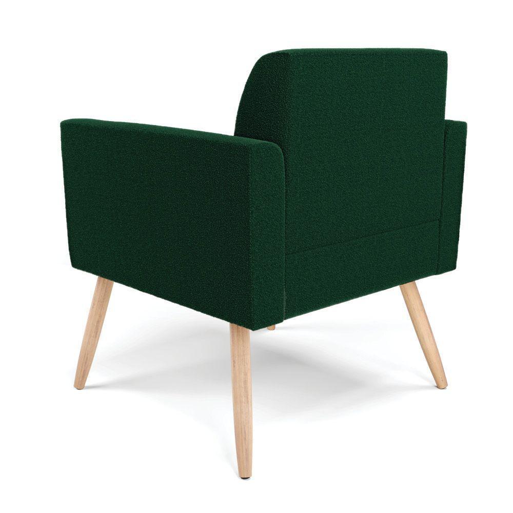 Poltrona Sala Estar Pé Palito Natural Kit 2 Marisa Bouclê Verde D03 - D'rossi - 7