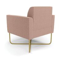 Poltrona Sala Base X Industrial Dourado Kit 2 Marisa Bouclê Rosê D03 - D'rossi - 6