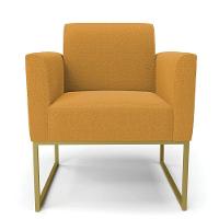 Poltrona Sala Estar Industrial Dourado Kit 2 Marisa Bouclê Mostarda D03 - D'rossi - 5