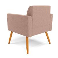 Poltrona Sala Estar Pé Palito Castanho Kit 2 Marisa Bouclê Rosê D03 - D'rossi - 7