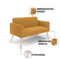 Namoradeira E Poltrona Pé Palito Natural Marisa Bouclê Mostarda D03 - D'rossi - 3