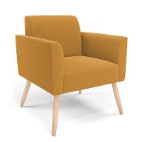 Namoradeira E 2 Poltronas Pé Palito Natural Marisa Bouclê Mostarda D03 - D'rossi - 8