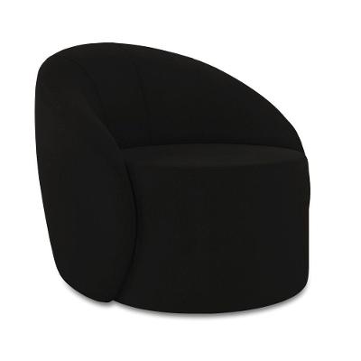 Poltrona Decorativa Orgânica Lua Suede Preto D03 - D'rossi