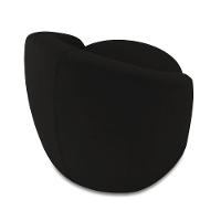 Poltrona Decorativa Orgânica Lua Suede Preto D03 - D'rossi - 7