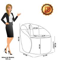 Poltrona Orgânica Giratória Kit 2 Lua Bouclê Verde D03 - D'rossi