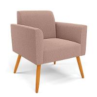 Namoradeira E 2 Poltronas Pé Palito Castanho Marisa Bouclê Rosê D03 - D'rossi - 8