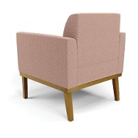 Poltrona Sala Base Madeira Castanho Kit 2 Marisa Bouclê Rosê D03 - D'rossi - 8